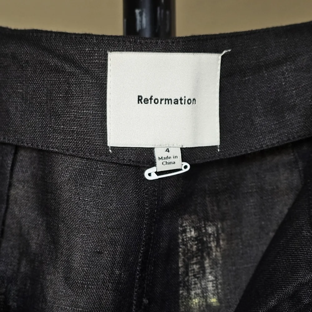 Reformation Pleated Linen Trousers
